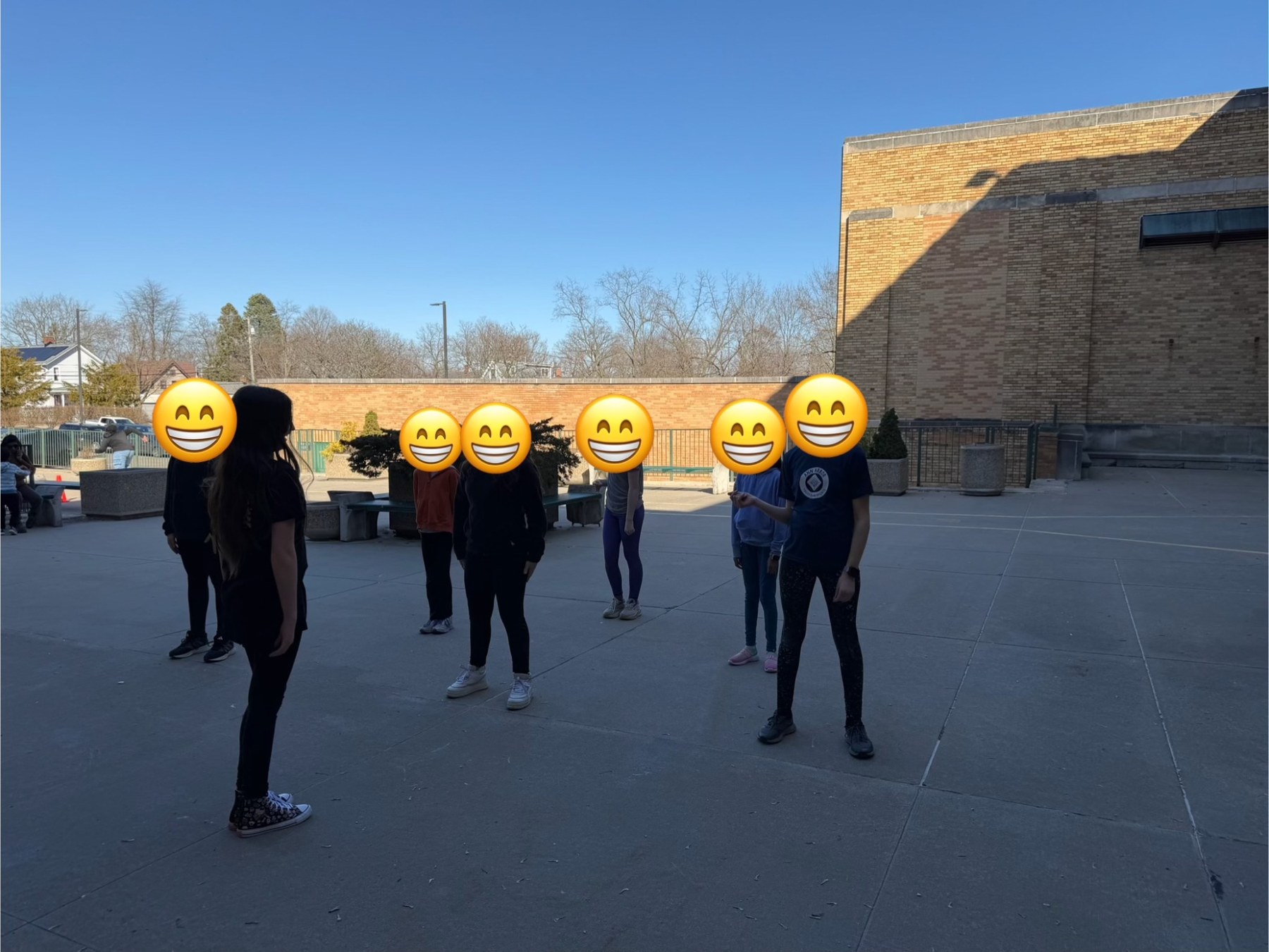 Outdoor theater club rehearsal