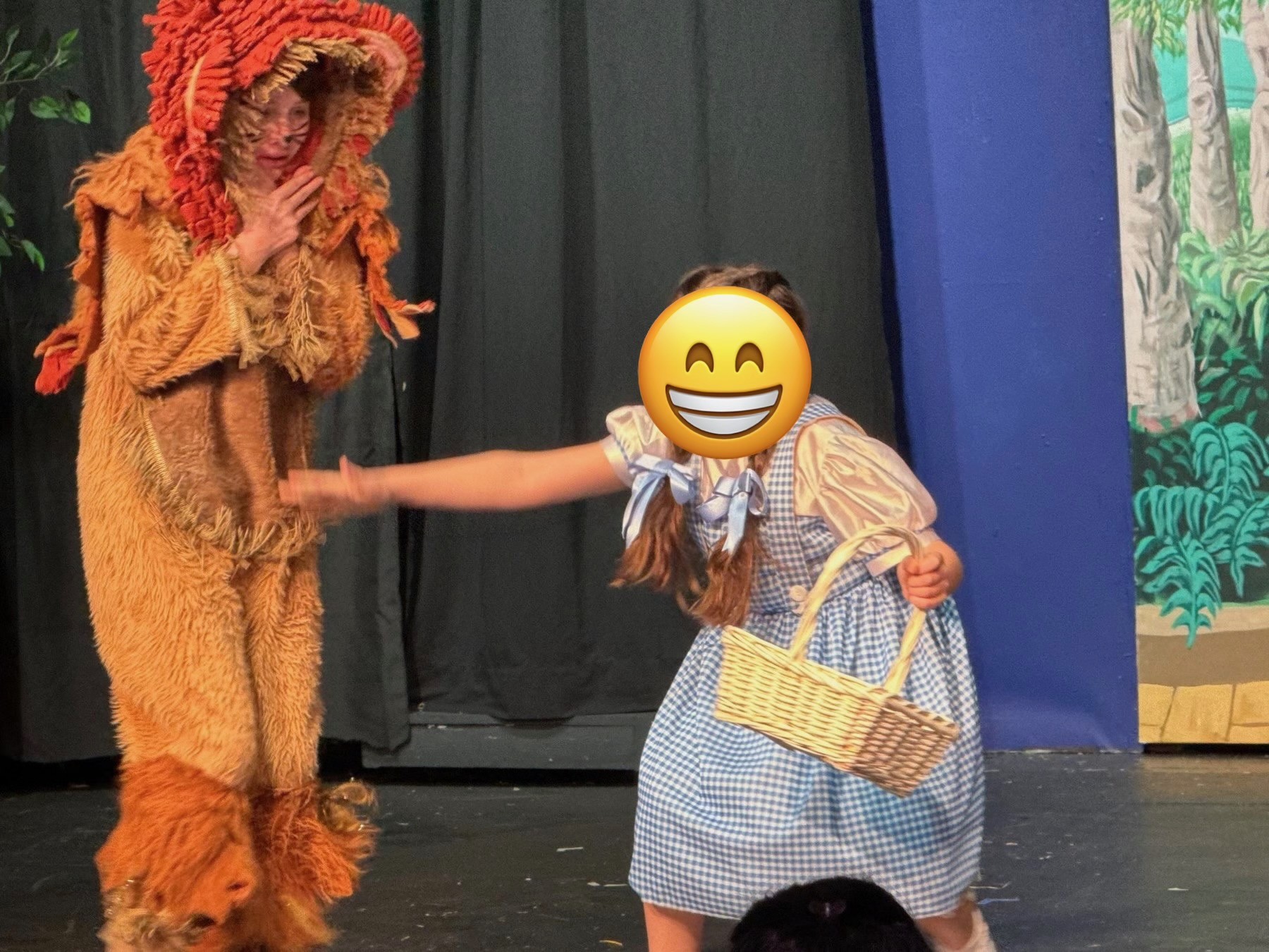 Wizard of Oz performance with Dorothy and the Cowardly Lion